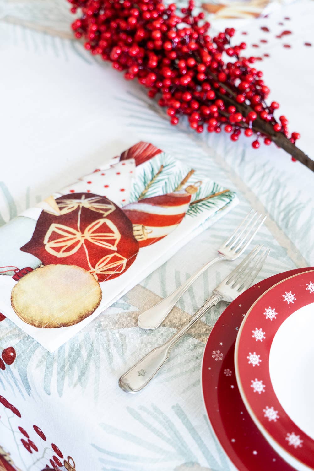 Set of 4 Napkins «Jingle» 100% Made in Italy - The Napking