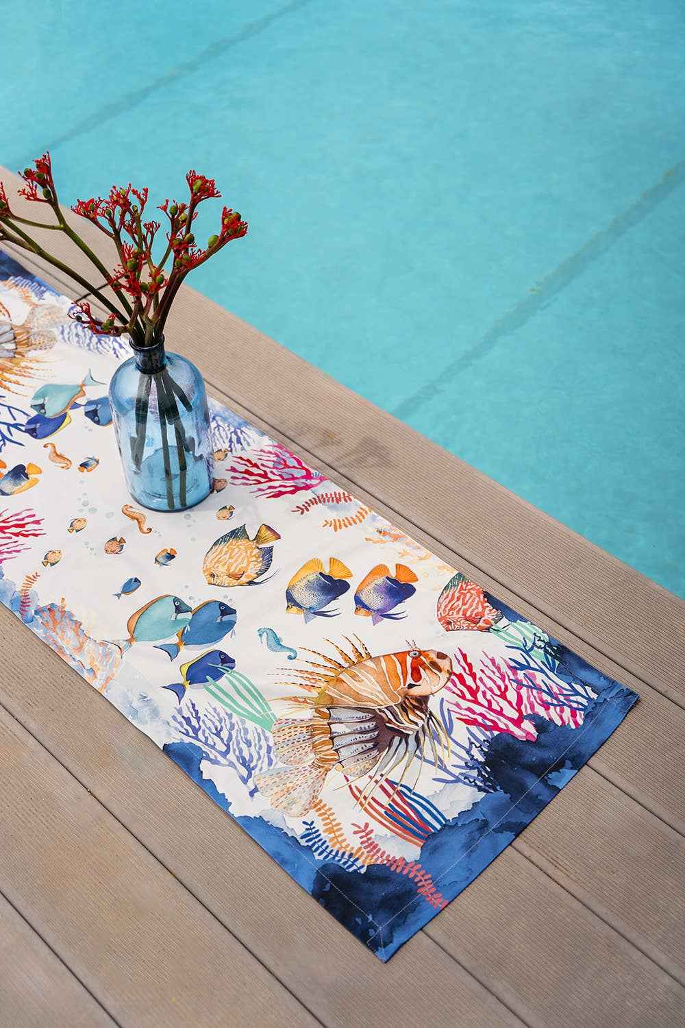 Cotton Satin Runner «The Reef» 100% Made in Italy