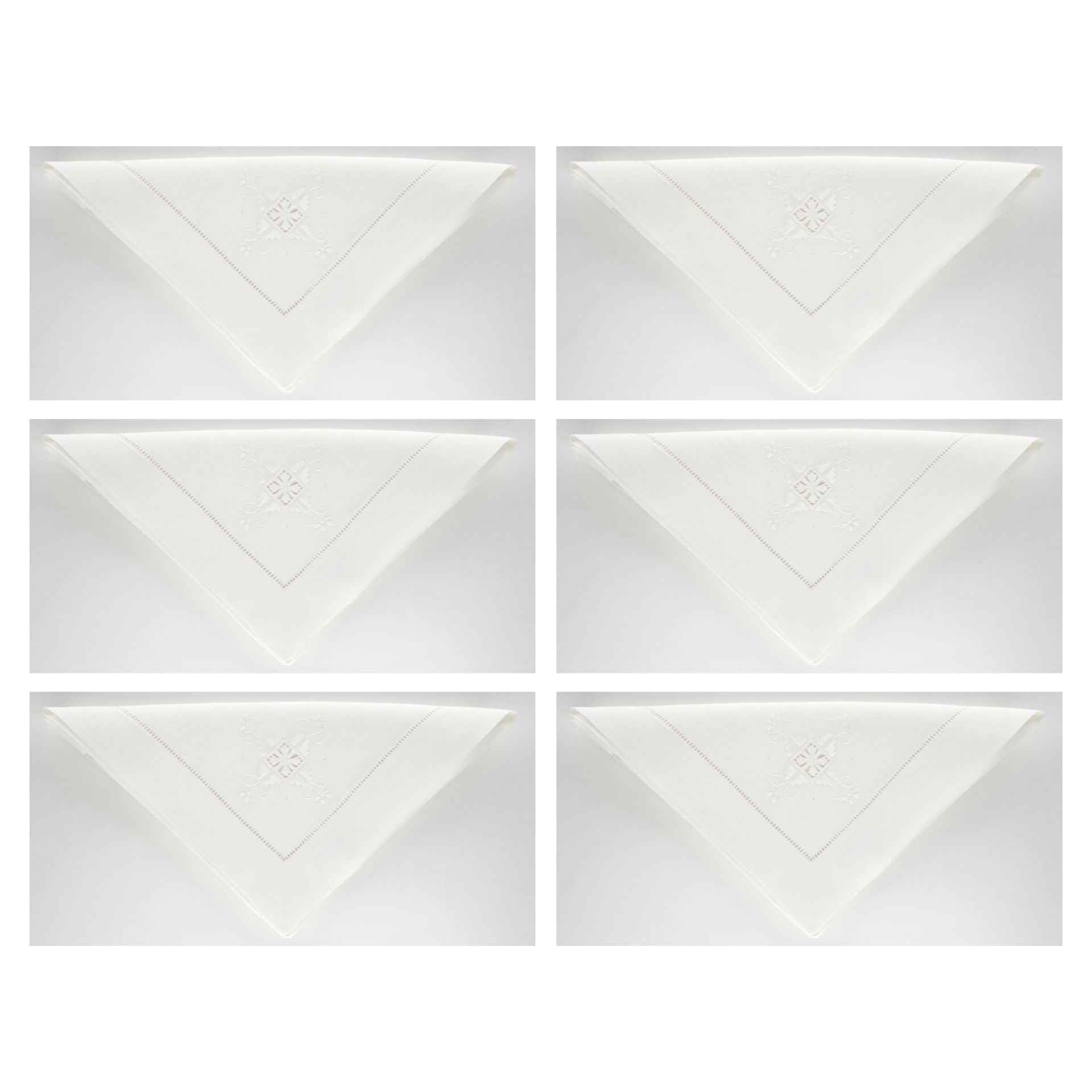 Lizzie Set of 6 Hand-Embroidered Napkins 100% Linen