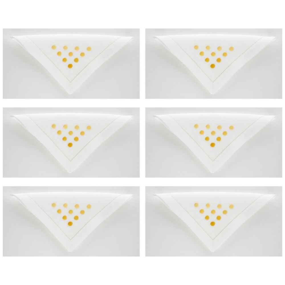 Pois Set of 6 Hand-Embroidered Napkins 40x40 cm