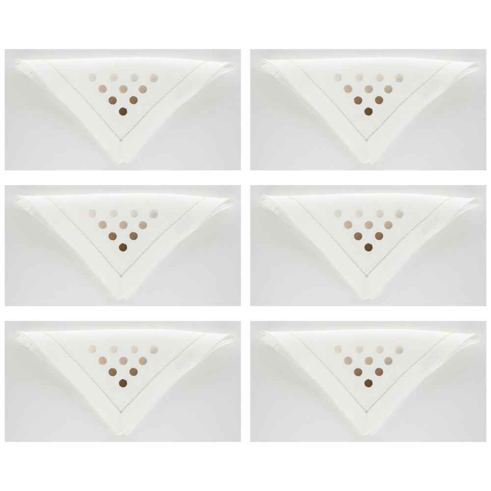 Pois Set of 6 Hand-Embroidered Napkins 40x40 cm