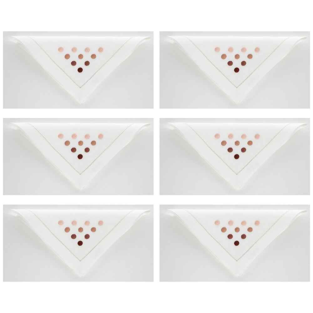 Pois Set of 6 Hand-Embroidered Napkins 40x40 cm