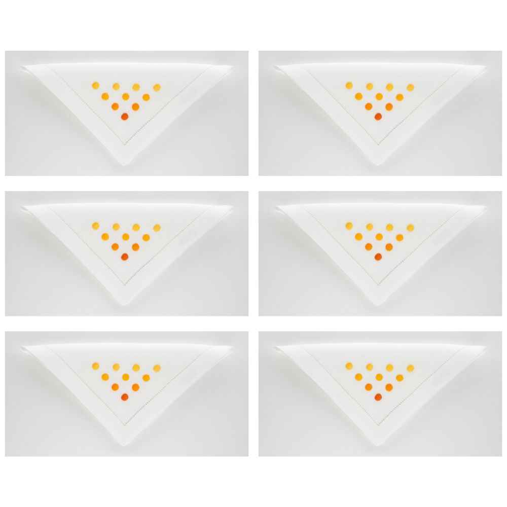 Pois Set of 6 Hand-Embroidered Napkins 40x40 cm
