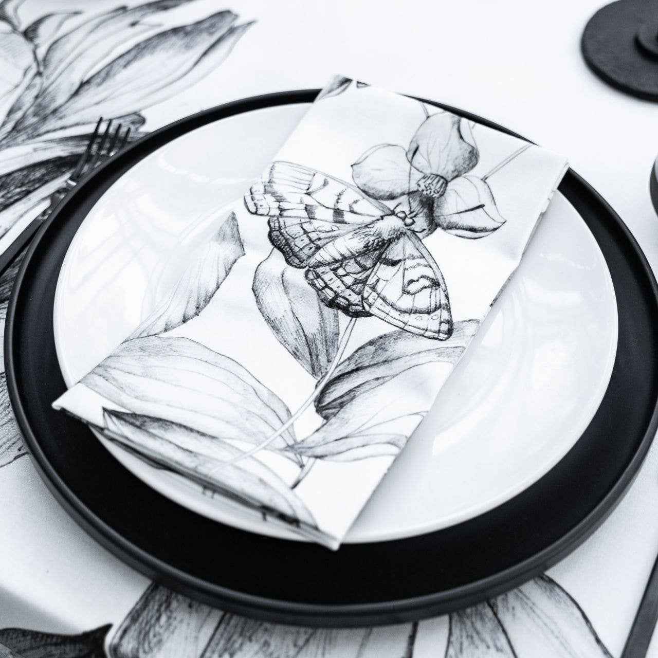 Set of 4 Napkins Satin «Miranda» 100% Made in Italy - The Napking