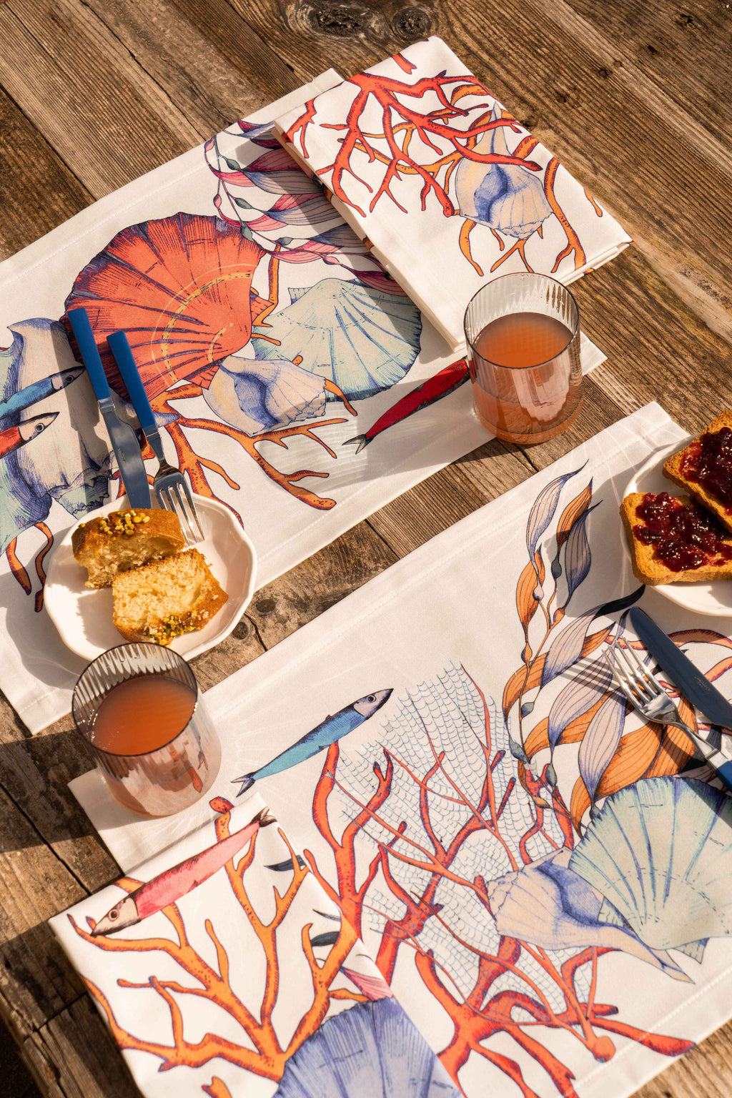 Set of 4 Placemats «Salina» Cotton Satin 100% Made in Italy