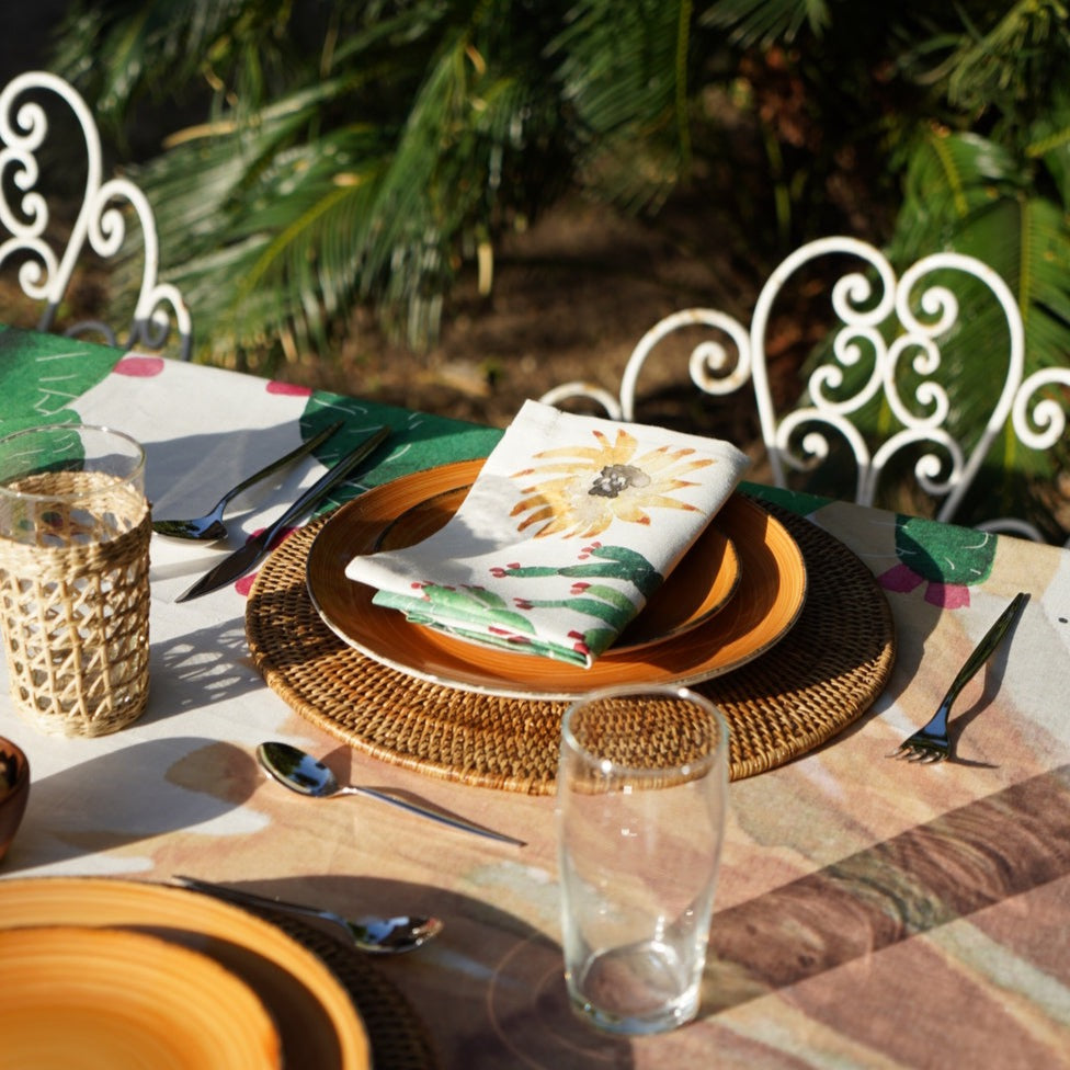 Set de 4 serviettes «Fichi d'India» 100% Made in Italy The Napking