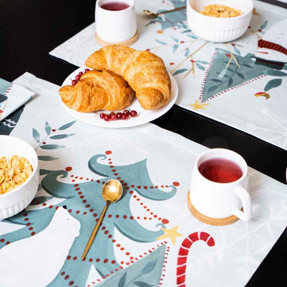Set of 4 Placemats «Orsi» Cotton Satin 100% Made in Italy