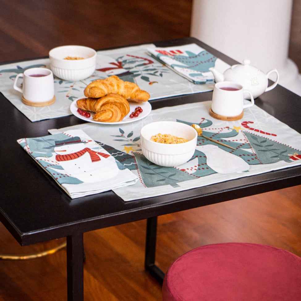 Set of 4 Placemats «Orsi» Cotton Satin 100% Made in Italy
