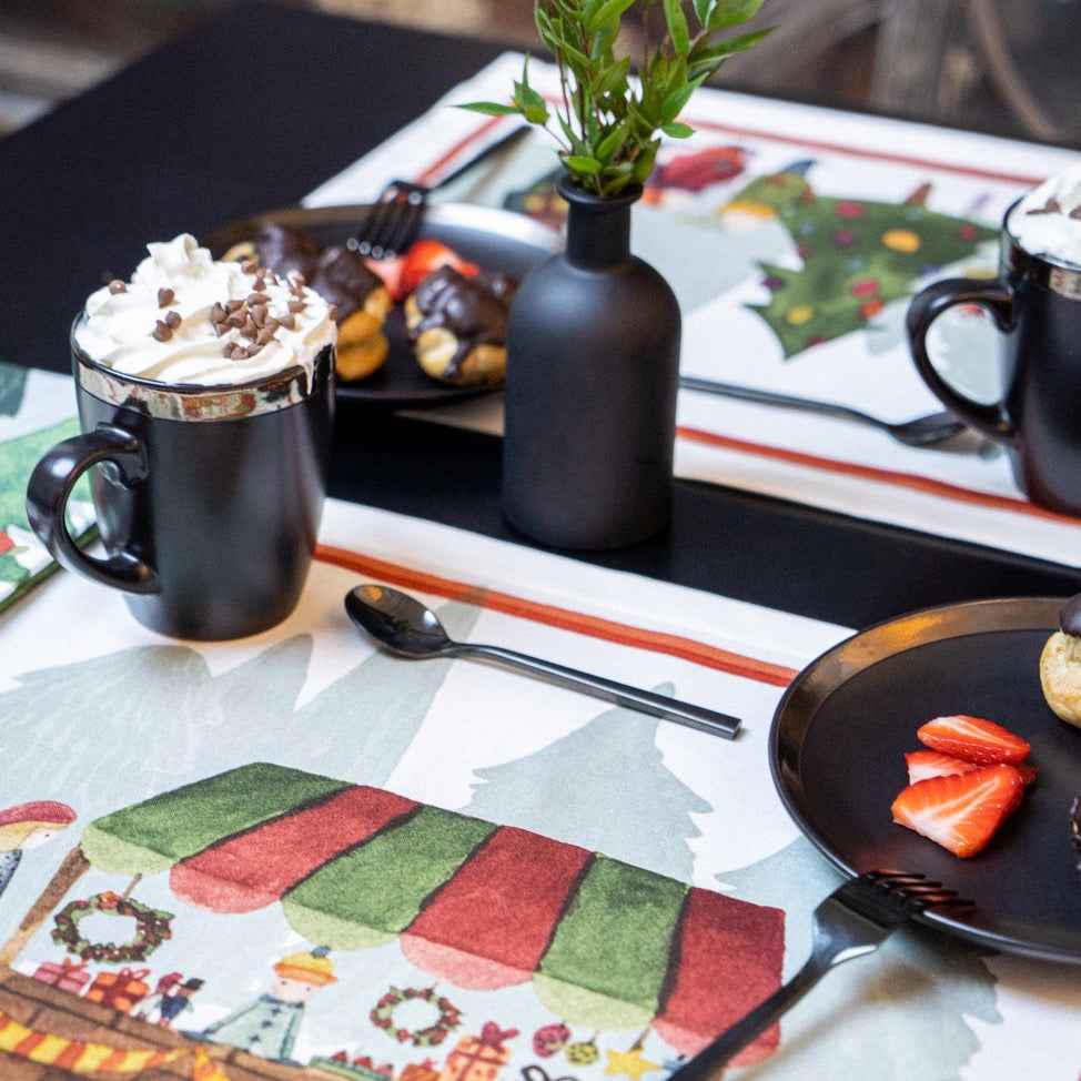 Set of 4 Winterland Cotton Placemats - 100% Made in Italy - The Napking