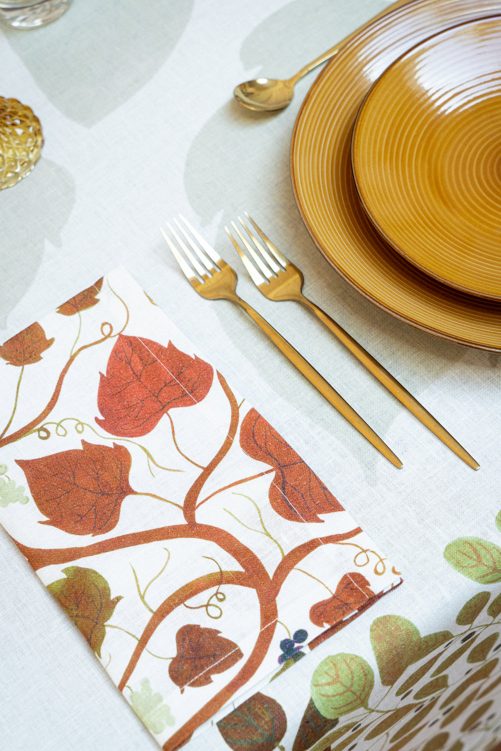 Set Of 4 Napkins Foliage 100% Made in Italy The Napking