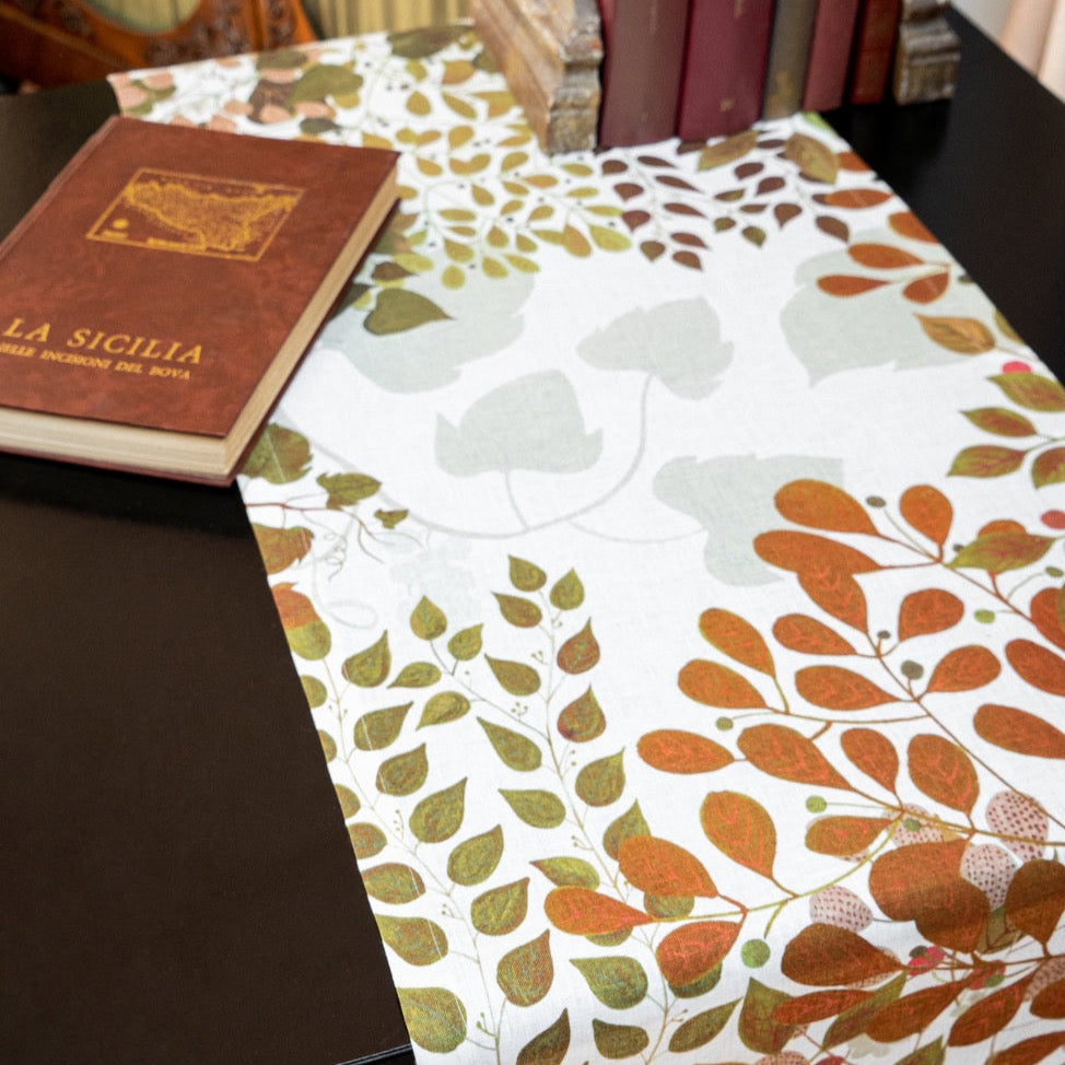 Table runner «Foliage» 100% Made in Italy