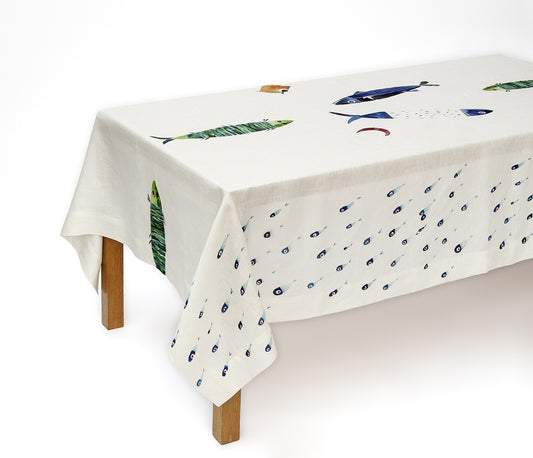 Linen Tablecloth «Aequor» 100% Made in Italy