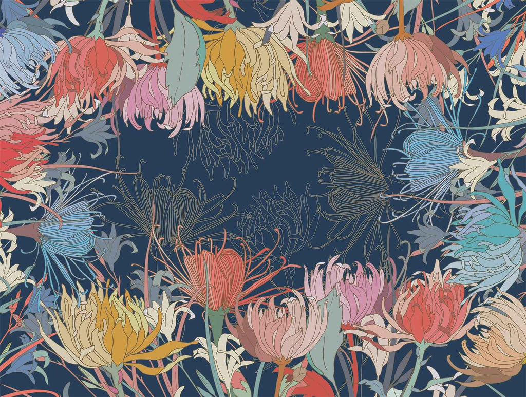 Premium Linen Tablecloth «Anemoni» 100% Made in Italy