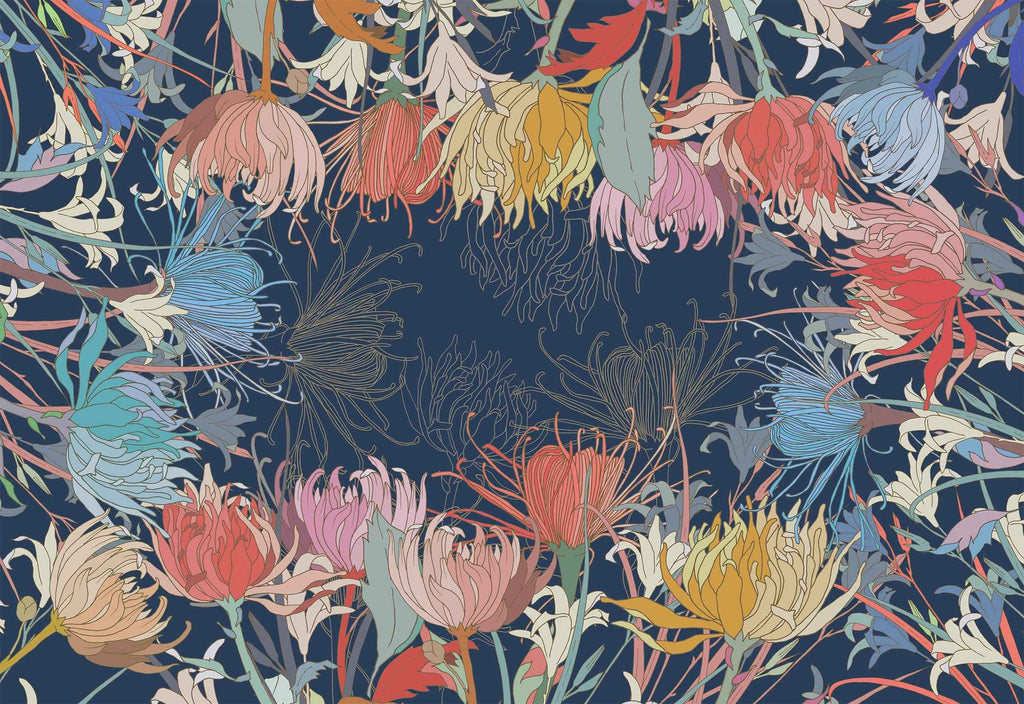 Premium Linen Tablecloth «Anemoni» 100% Made in Italy