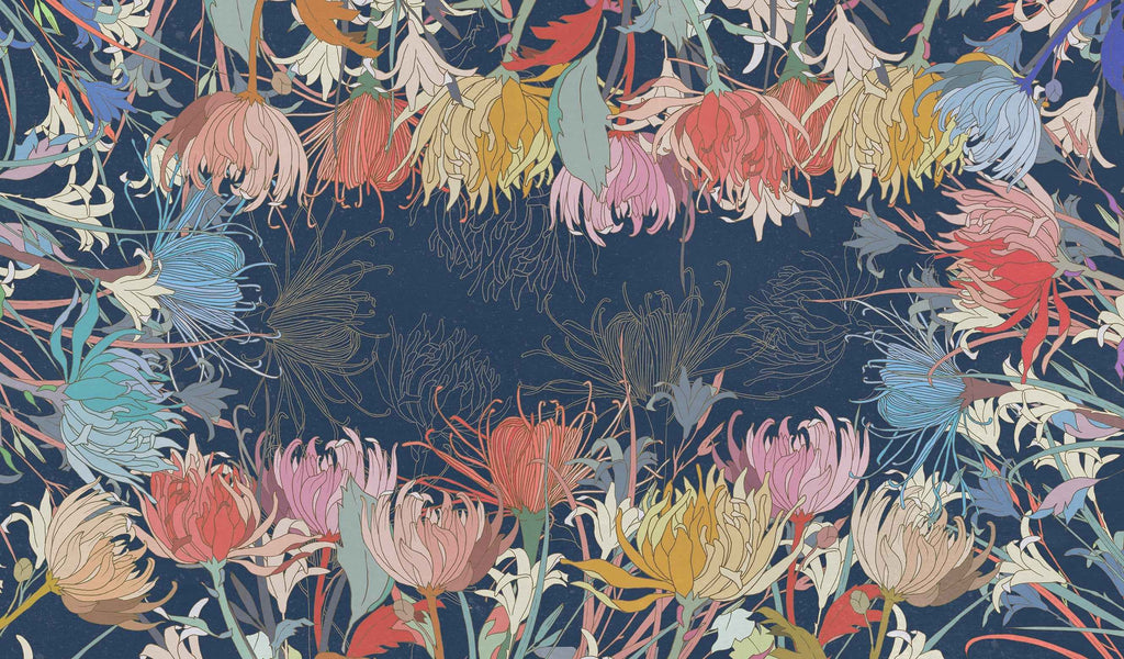 Premium Linen Tablecloth «Anemoni» 100% Made in Italy