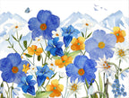 Set of 2 rectangular hardboard placemats «Alpi flora», 100% Made in Italy - The Napking