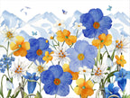 Set of 2 rectangular hardboard placemats «Alpi flora», 100% Made in Italy - The Napking