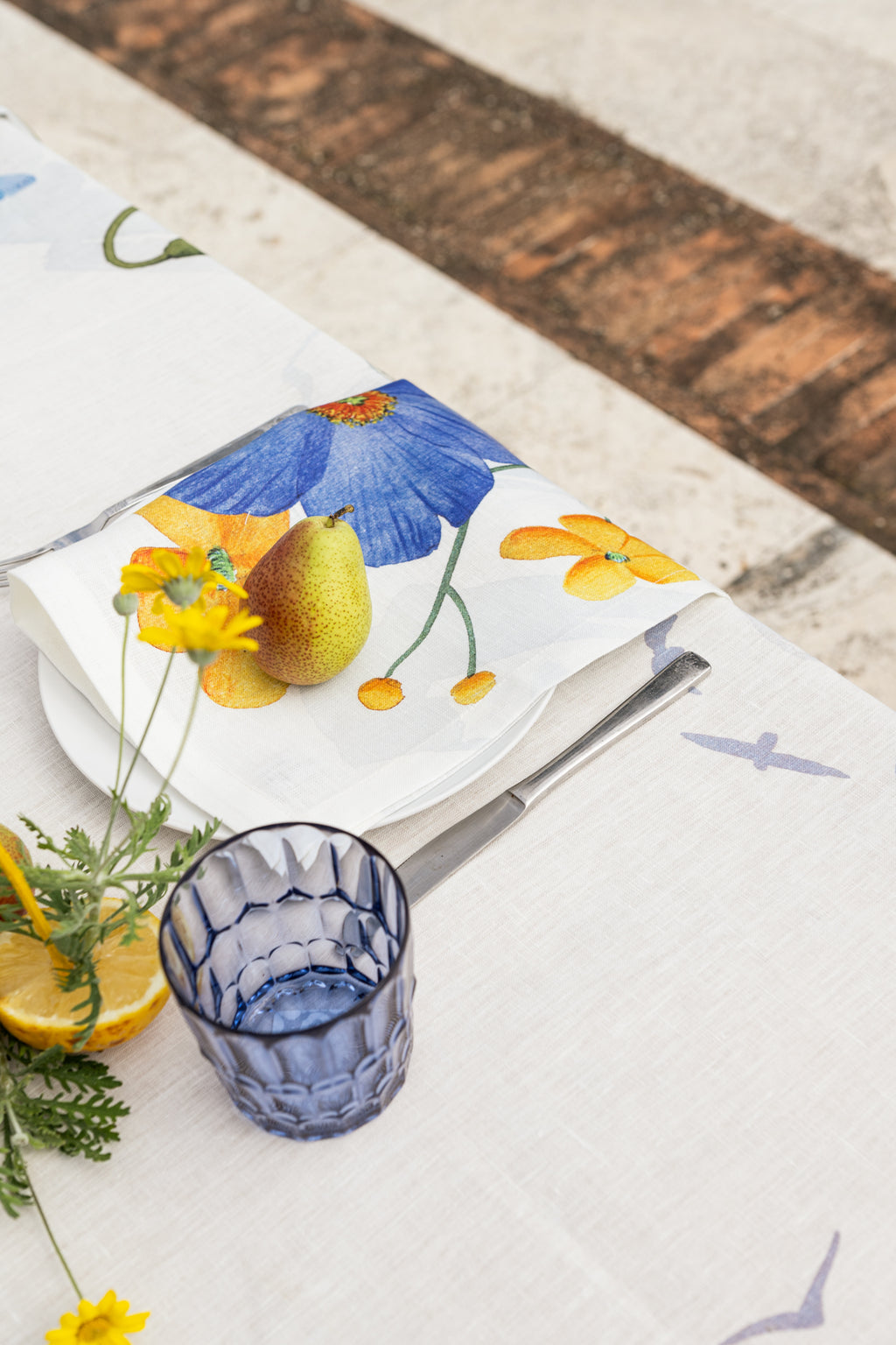 Set Of 4 Napkins «Alpi Flora» 100% Made in Italy - The Napking