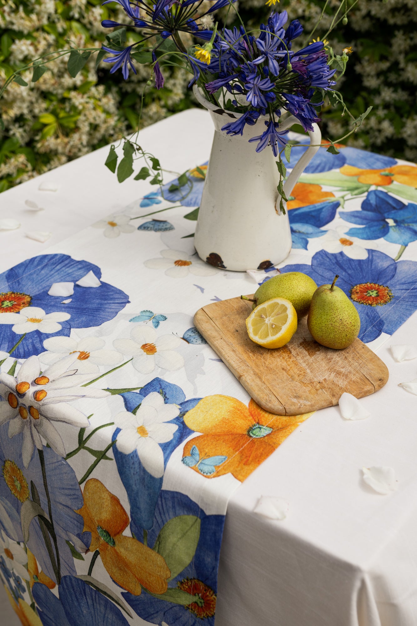 Pure Linen Runner «Alpi Flora» 100% Made in Italy - The Napking