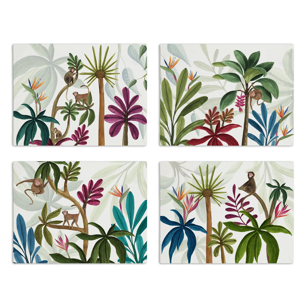 Set aus 4 Tischsets «Amazzonia» Baumwollsatin 100% Made in Italy The Napking