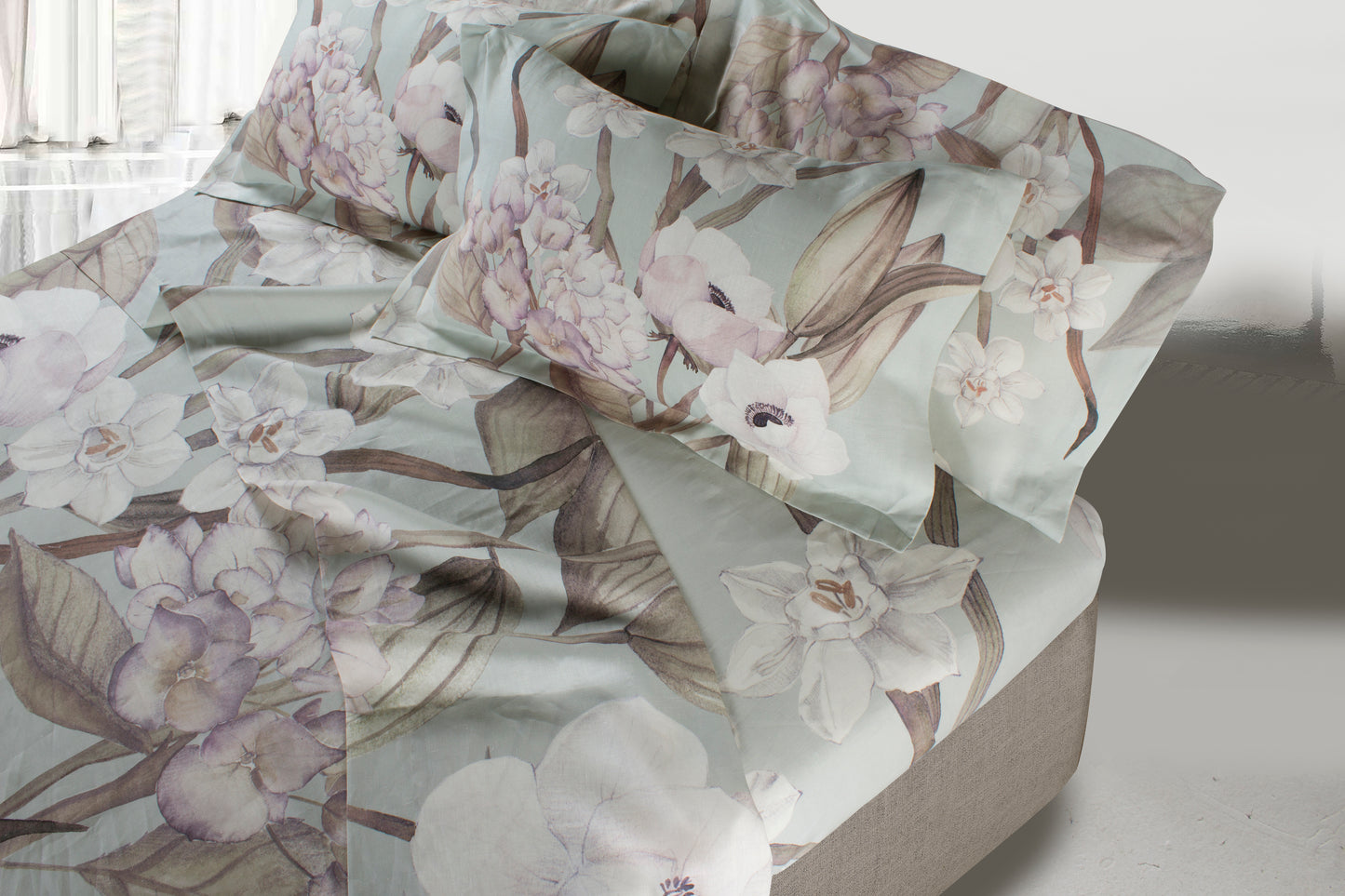 Bed Sheets Set «Anemone» 100% Made in Italy