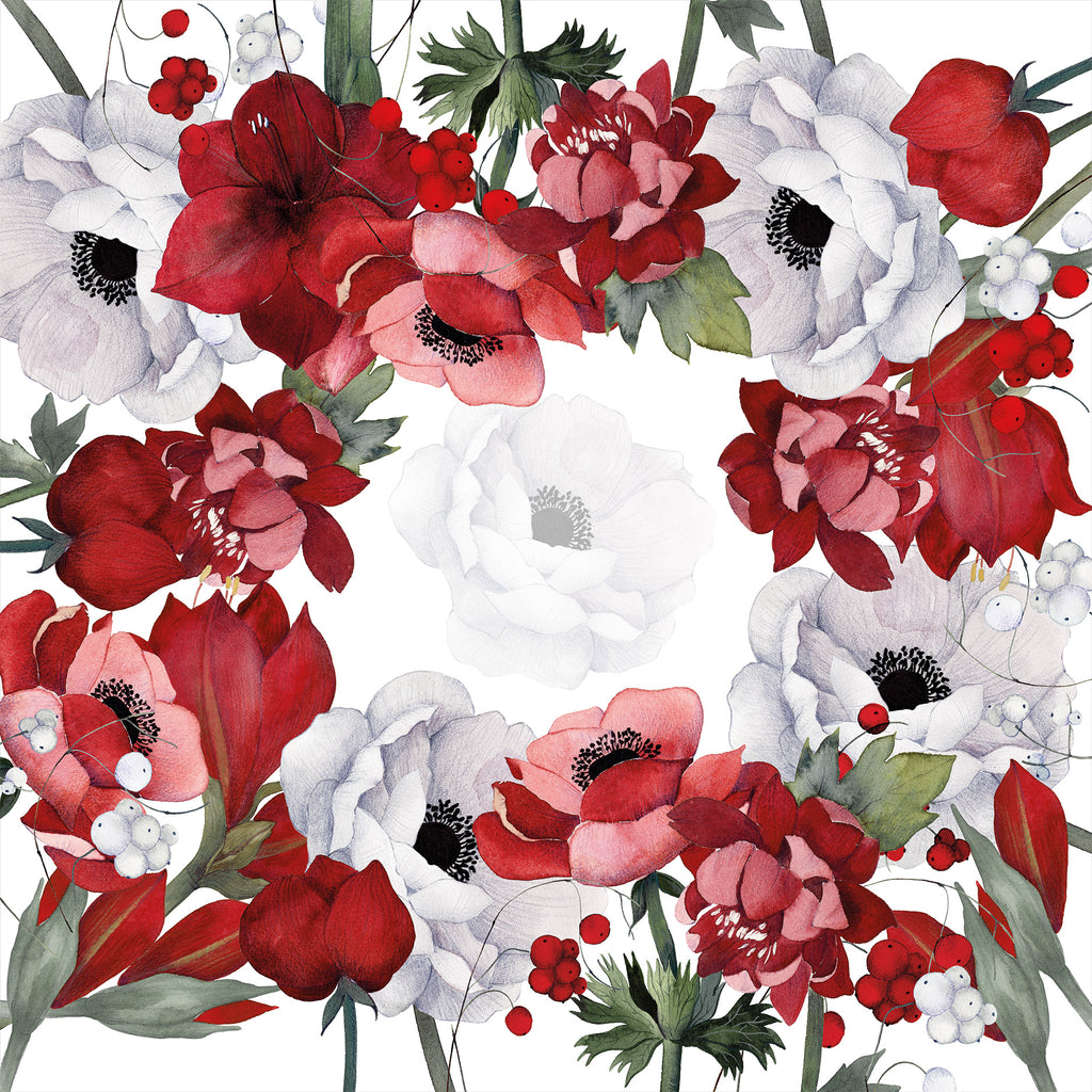 Anemoni pure linen tablecloth with digitally printed floral design, view 6