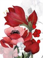 Anemoni pure linen kitchen towel with floral print, view 2