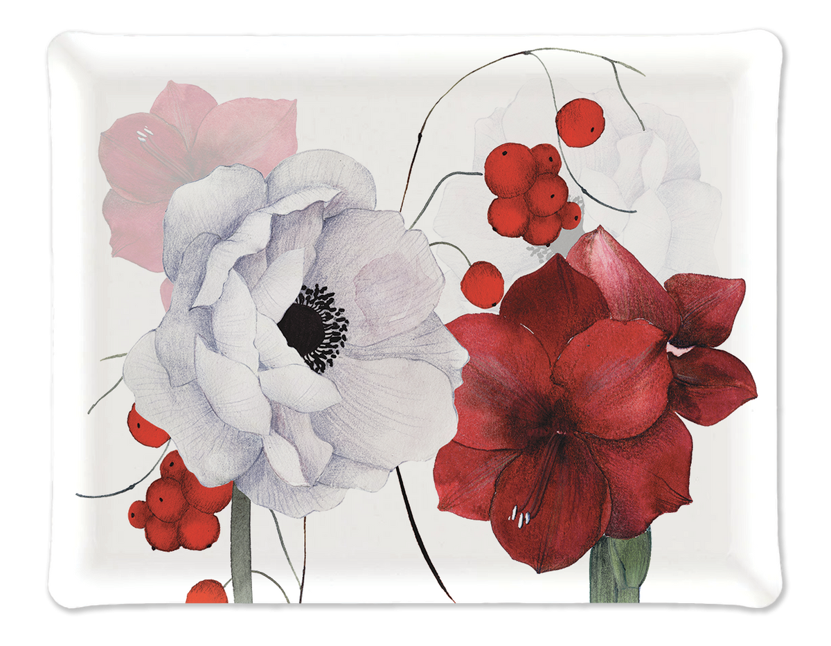 Anemoni Acrylic Tray with Printed Linen | Made in France