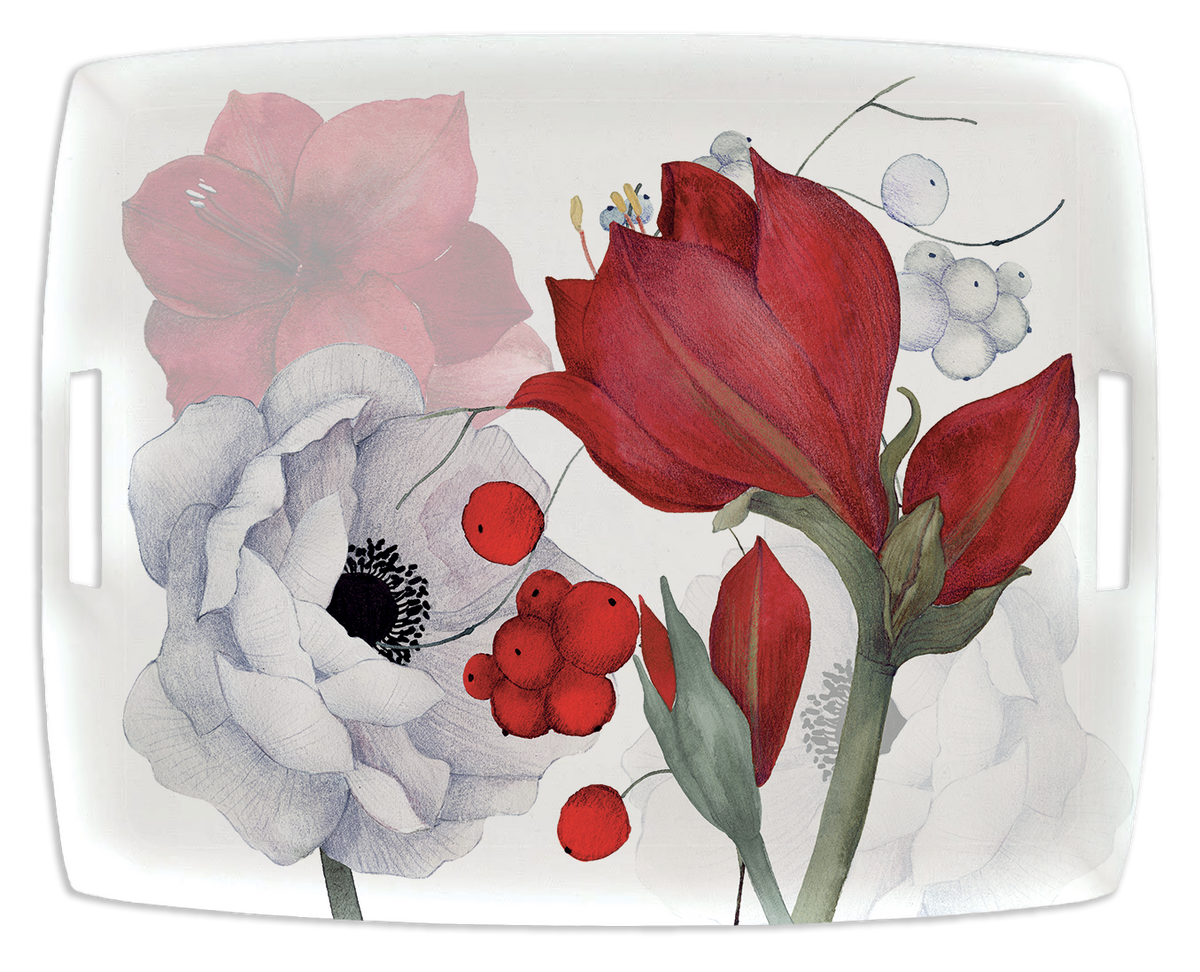 Anemoni acrylic tray with digitally printed floral linen, view 5