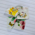 Set of 4 Napkins Satin Blooming 100% Made in Italy The Napking