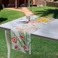 Cotton Satin Runner «Blooming» 100% Made in Italy The Napking