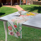 Cotton Satin Runner «Blooming» 100% Made in Italy The Napking
