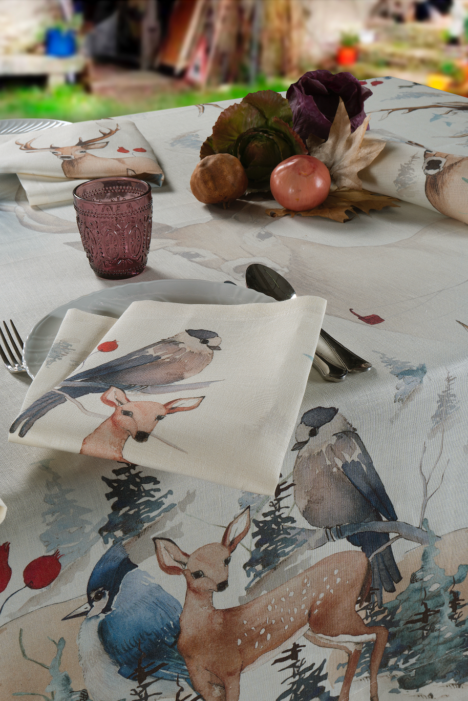 Set of 4 Napkins «Buck» 100% Made in Italy The Napking