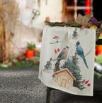 Buck Pure Linen kitchen towel with woodland print, view 4