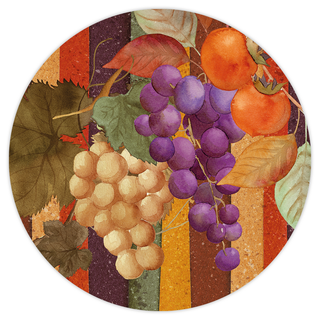 Set of 2 round hardboard placemats «Bacco» 100% Made in Italy The Napking