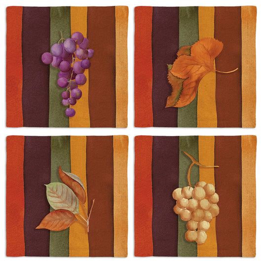 Set Of 4 Napkins «Bacco» 100% Made in Italy