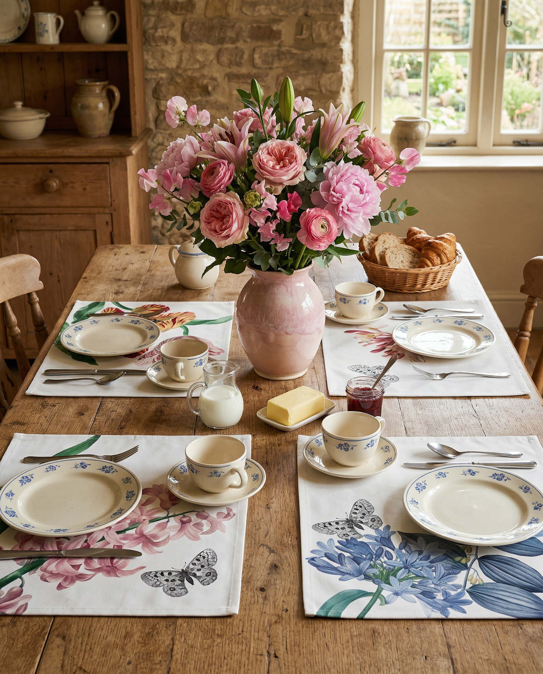 Set of 4 Placemats «Bagatelle» Cotton Satin 100% Made in Italy