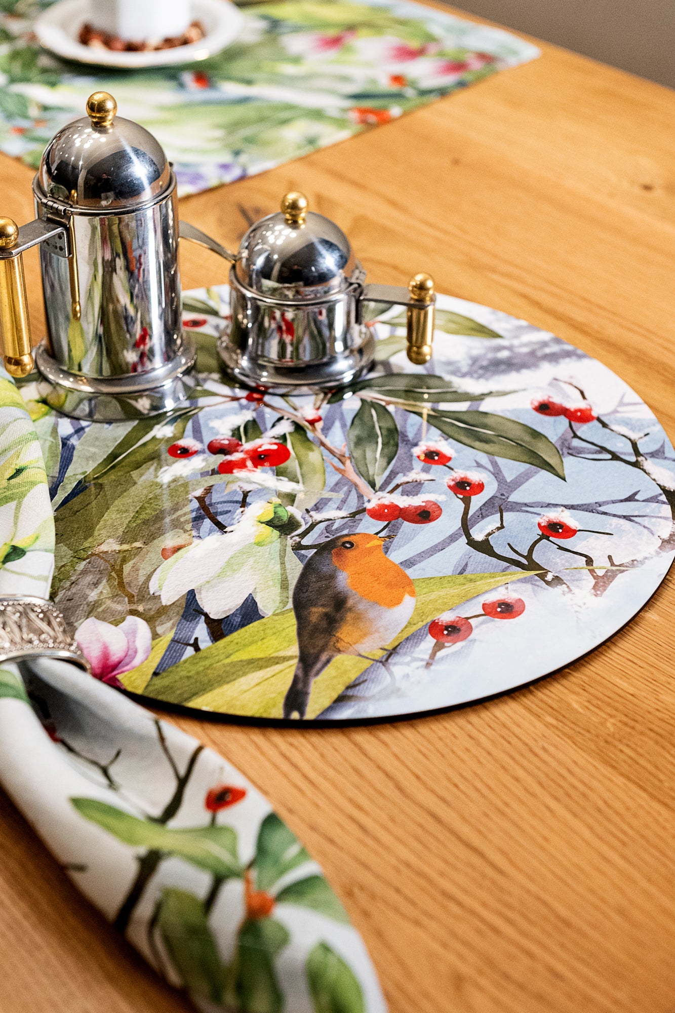 Set of 2 round hardboard placemats «Beaumont» 100% Made in Italy The Napking