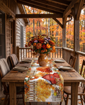 Betulla Pure Linen table runner with birch-inspired print