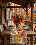 Betulla Pure Linen table runner with birch-inspired print