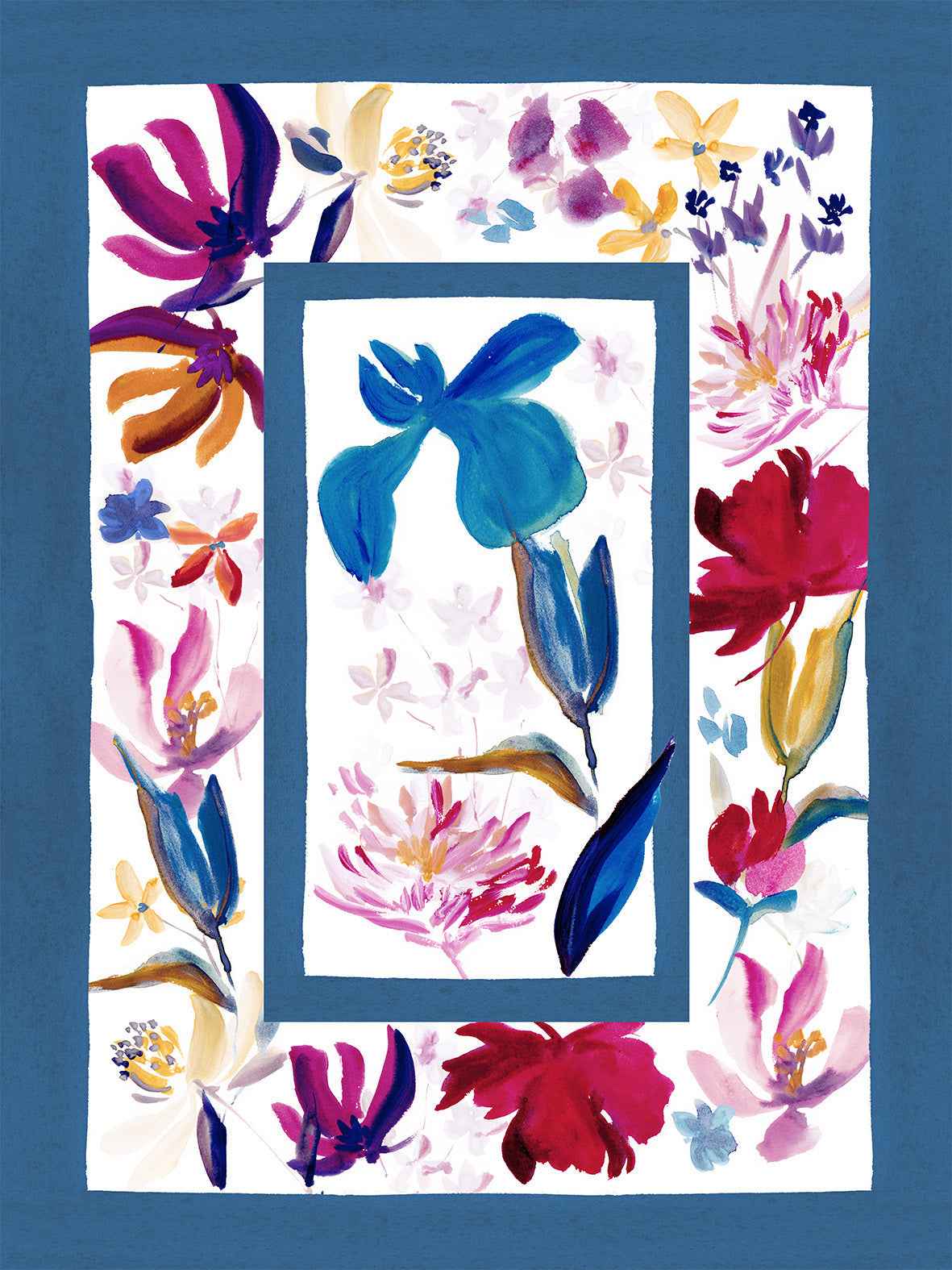 Kitchen Towels Bloom Art, Premium Quality Linen 100% Made in Italy