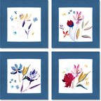 Bloom Art Lot de 4 serviettes lin haut de gamme