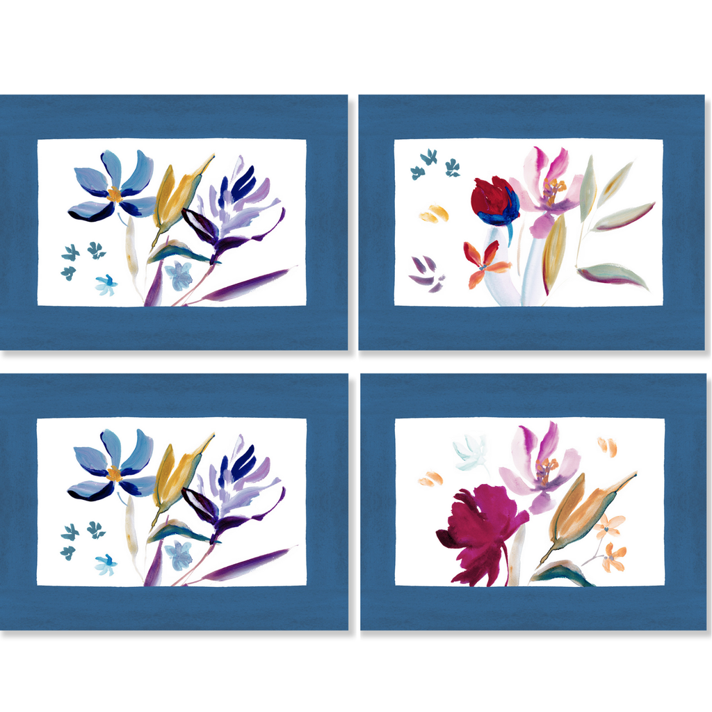 Bloom Art Set of 4 Placemats Premium quality Linen