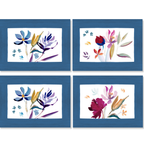 Bloom Art Set aus 4 Tischsets Premium quality Leinen