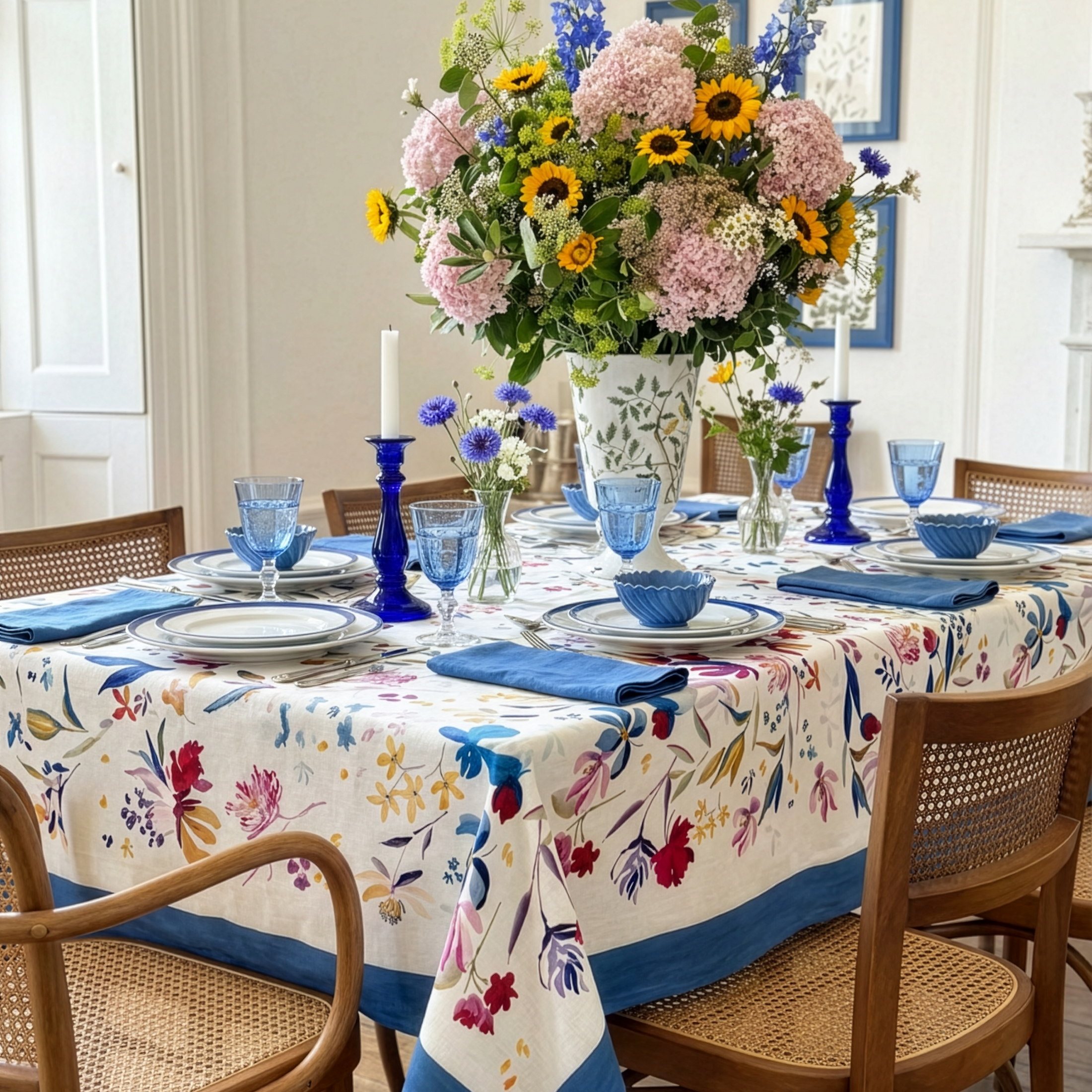 Bloom Art Premium Linen Tablecloth