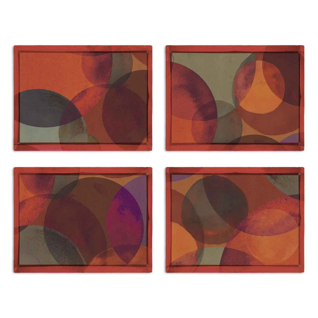 Set of 4 Placemats «Bubbles» Cotton Satin 100% Made in Italy