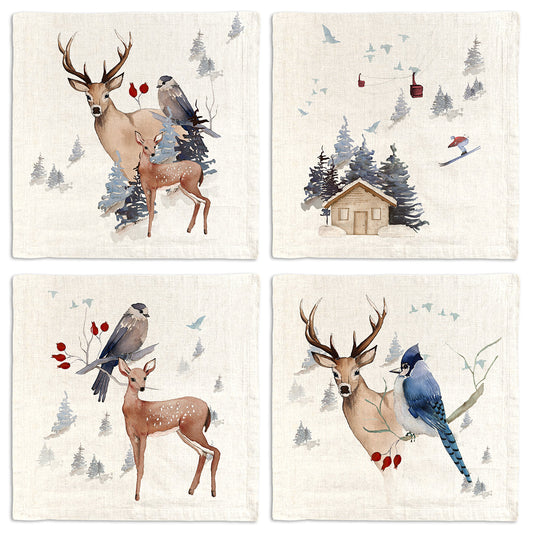 Set of 4 Napkins «Buck» 100% Made in Italy