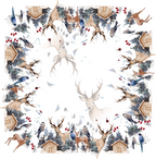 Buck Pure Linen tablecloth with woodland print, 220 × 220