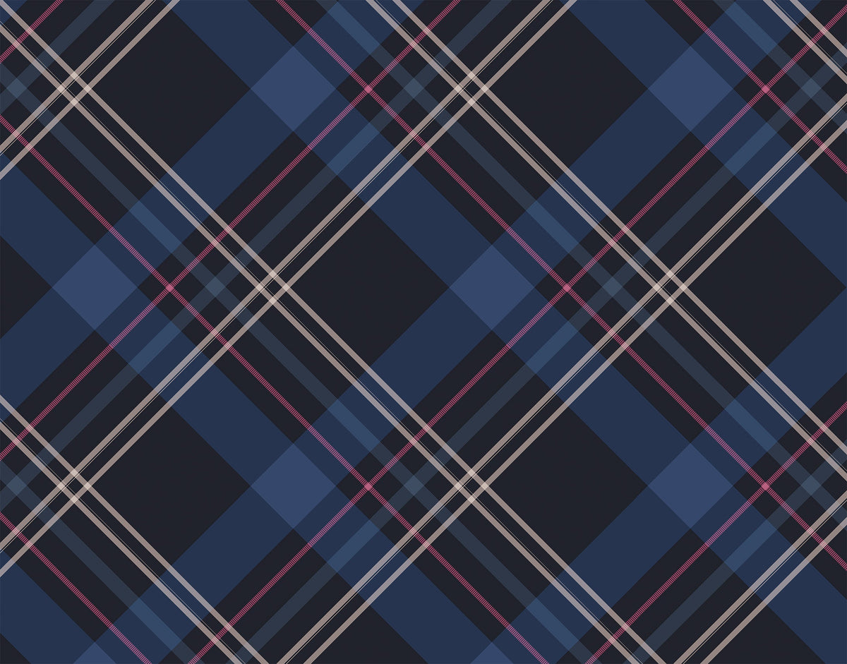 Buck velvet plaid with woodland print, view 2