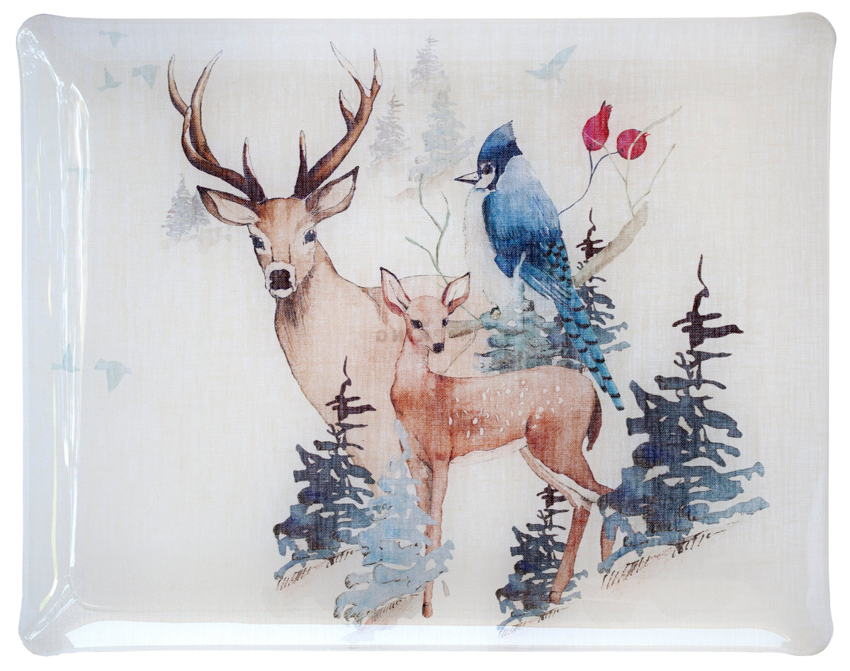 Buck acrylic tray with digitally printed linen, view 4